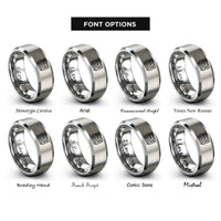 font options for inside engraving on gray logic analyzer rings