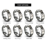 font options for inside engraving on grey logic analyzer rings
