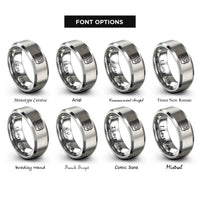 font options for inside engraving on grey logic analyzer rings