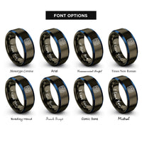 font options for inside engraving on gunmetal & blue logic analyzer rings