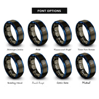 font options for inside engraving on gunmetal & blue logic analyzer rings