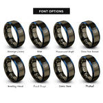 font options for inside engraving on gunmetal & blue logic analyzer rings