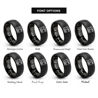 font options for inside engraving on black lon rings