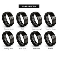 font options for inside engraving on black lon rings