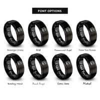 font options for inside engraving on black lon rings