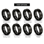 font options for inside engraving on black lon rings