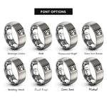 font options for inside engraving on silver lon rings