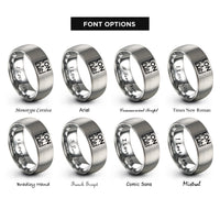 font options for inside engraving on silver lon rings