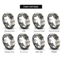 font options for inside engraving on silver lon rings