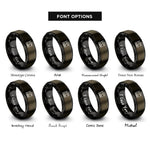 font options for inside engraving on gunmetal & black lon rings