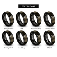 font options for inside engraving on gunmetal & black lon rings
