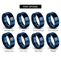font options for inside engraving on blue london rings