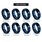 font options for inside engraving on blue london eye rings