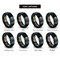 font options for inside engraving on gunmetal & blue london eye rings