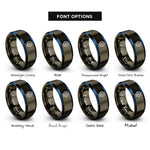 font options for inside engraving on gunmetal & blue london eye rings