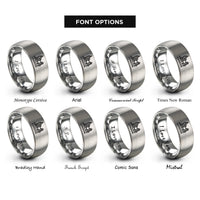 font options for inside engraving on gray london rings