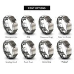 font options for inside engraving on silver london rings