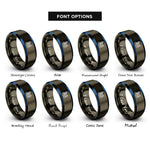 font options for inside engraving on gunmetal & blue london rings