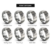 font options for inside engraving on gray london skyline rings