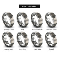 font options for inside engraving on gray london skyline rings
