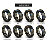 font options for inside engraving on gunmetal & blue london skyline rings