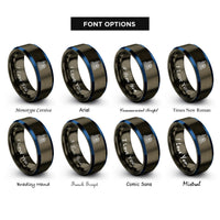 font options for inside engraving on gunmetal & blue london skyline rings