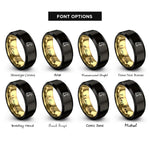 font options for inside engraving on black & gold lone pine rings
