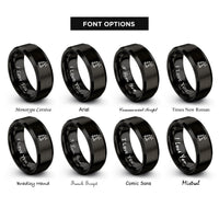 font options for inside engraving on black lone pine rings