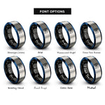 font options for inside engraving on black & blue & silver lone tree rings