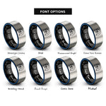 font options for inside engraving on black & blue & gray lone tree rings
