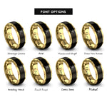 font options for inside engraving on black & gold lone tree rings