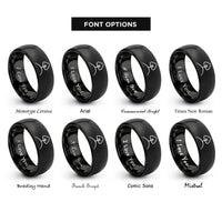 font options for inside engraving on black lone tree rings