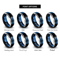 font options for inside engraving on blue & grey lone tree rings