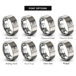 font options for inside engraving on silver lone tree rings