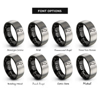 font options for inside engraving on black & gray lone wolf rings