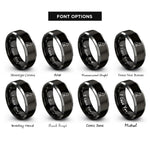 font options for inside engraving on black & grey lone wolf rings