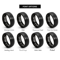 font options for inside engraving on black lone wolf rings