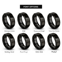 font options for inside engraving on black lone wolf rings