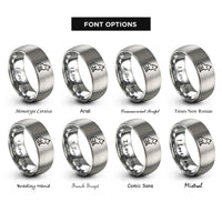 font options for inside engraving on gray lone wolf rings