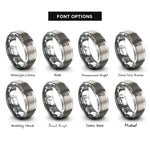 font options for inside engraving on gray lone wolf rings