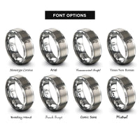font options for inside engraving on gray lone wolf rings