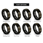 font options for inside engraving on gunmetal & black lone wolf rings