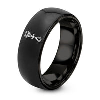 Long Distance Boyfriend Gift – black tungsten camming device ring
