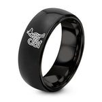 Long Distance Boyfriend Gift – black tungsten celtic hound knot ring