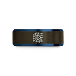 personalized jewelry presents – gunmetal & blue tungsten pcb traces wedding band