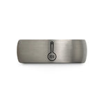 unique couple presents ideas – gunmetal & grey tungsten slotted spoon wedding band