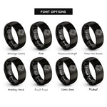 font options for inside engraving on black long-haired syrian hamster rings