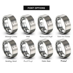 font options for inside engraving on gray longboard pintail overhead rings