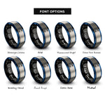 font options for inside engraving on black & blue & silver longboard trucks rings