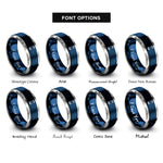 font options for inside engraving on blue & grey longboard trucks rings